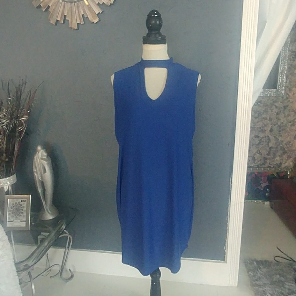 Blue plis size dress